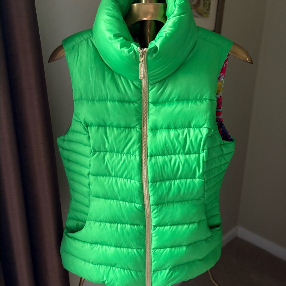 Lilly Pulitzer Vibrant Green Quilted Vest